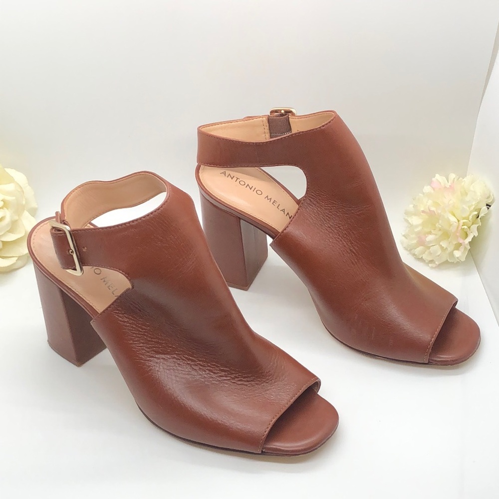 Antonio Melani “Ivan” Leather open toe Heels